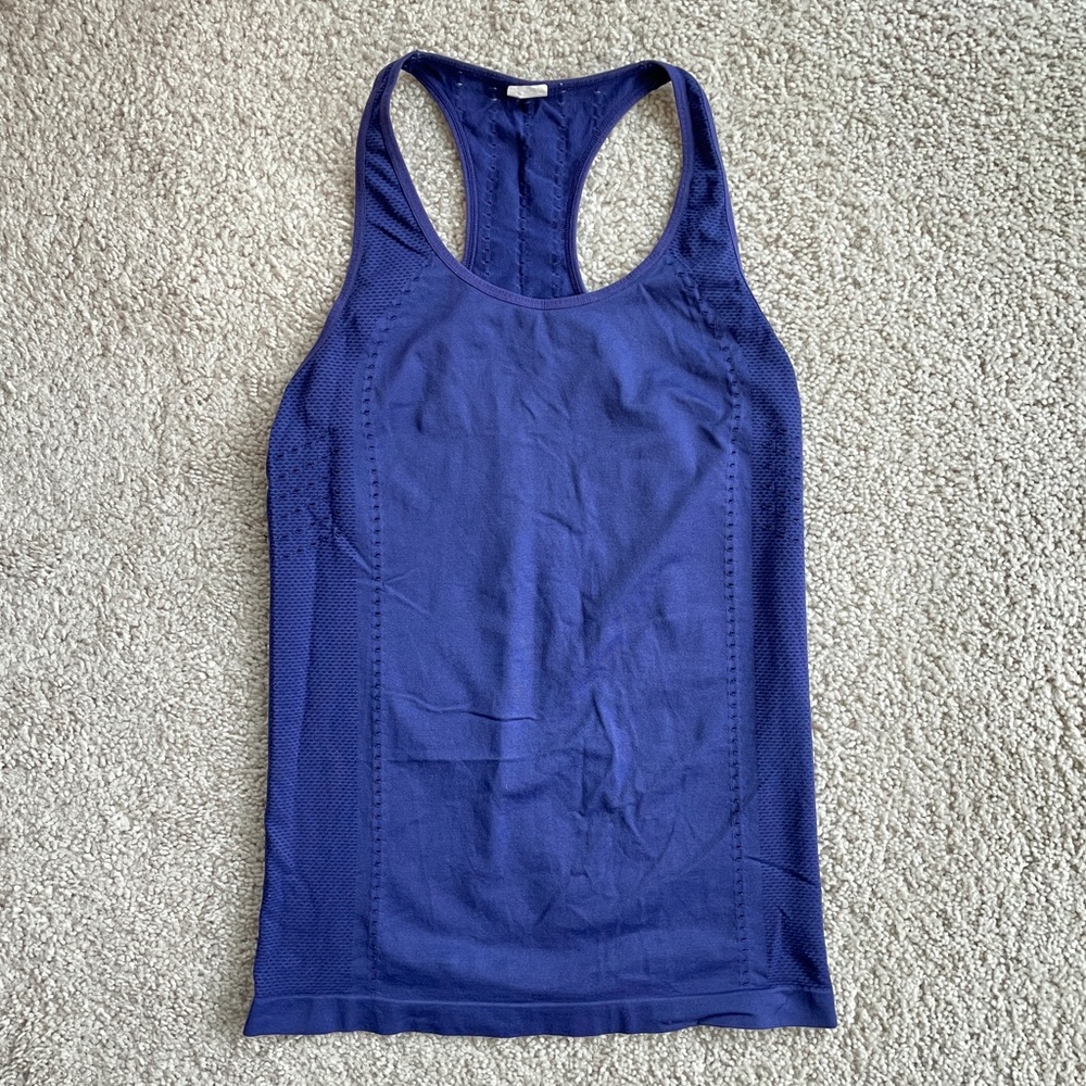 Fabletics Seamless Purple Indigo Lightweight Racerback Activewear Tank Size XS